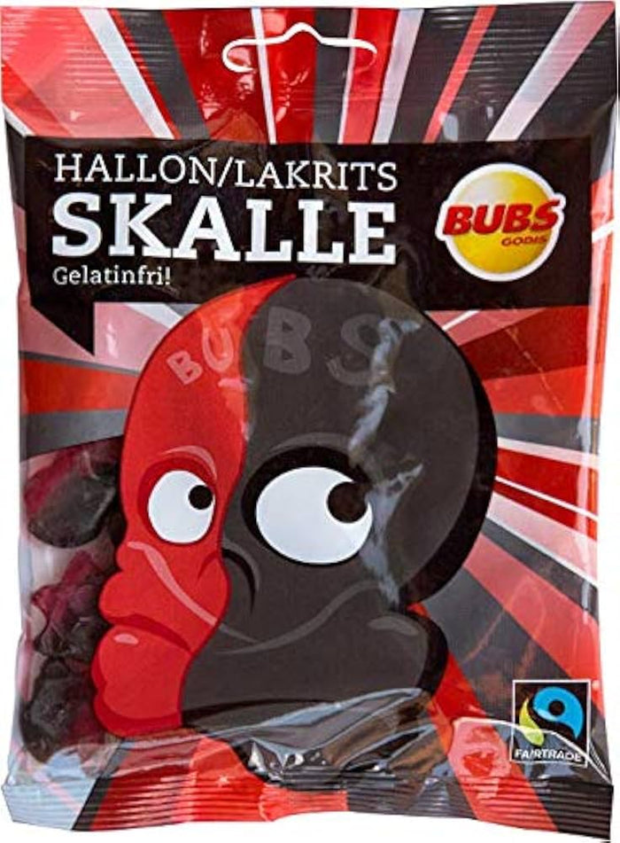 BUBS bonbon Skalle Framboise Réglisse 90g