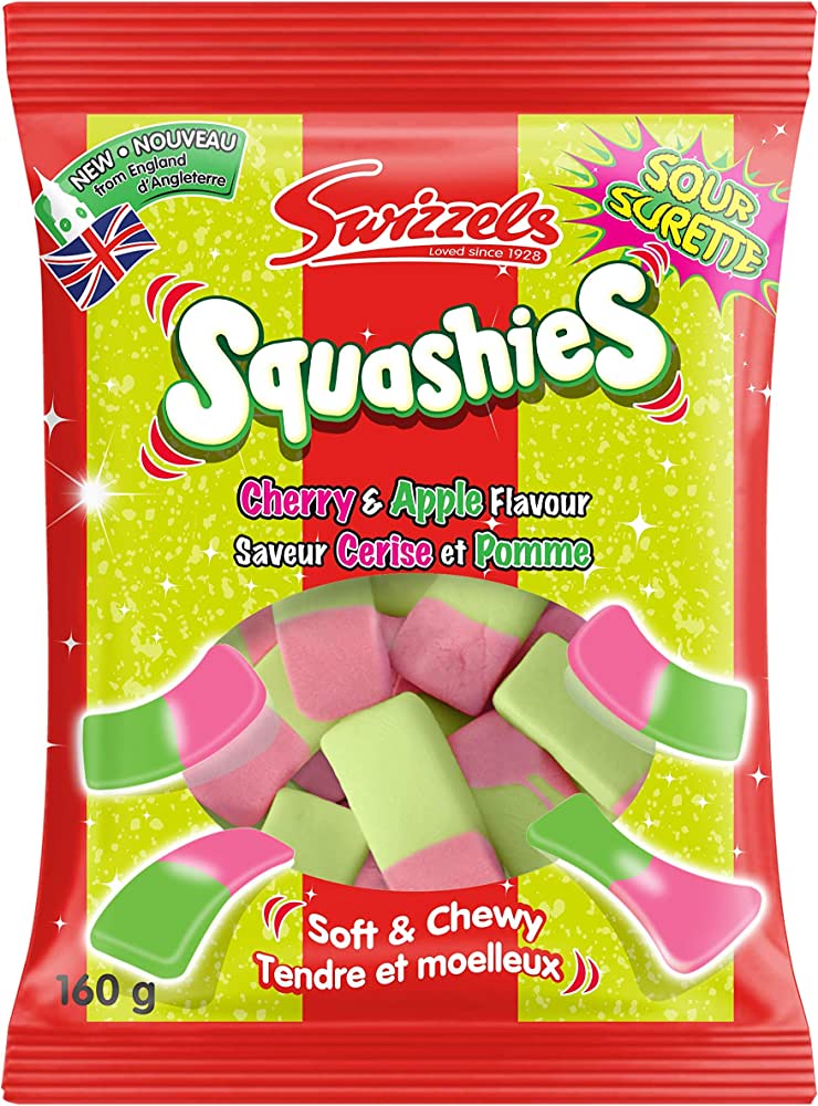 Squashies Cerise Sûre et Pomme SWIZZELS 120g