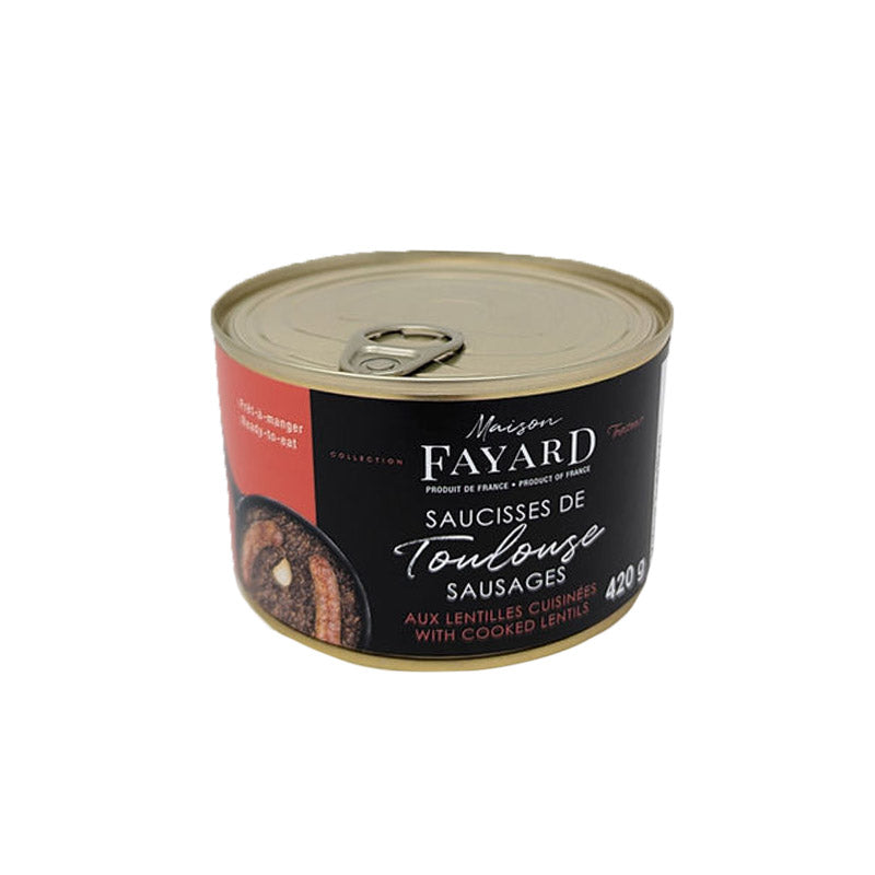 Saucisses de Toulouse aux Lentilles Cuisinées Maison Fayard 400g