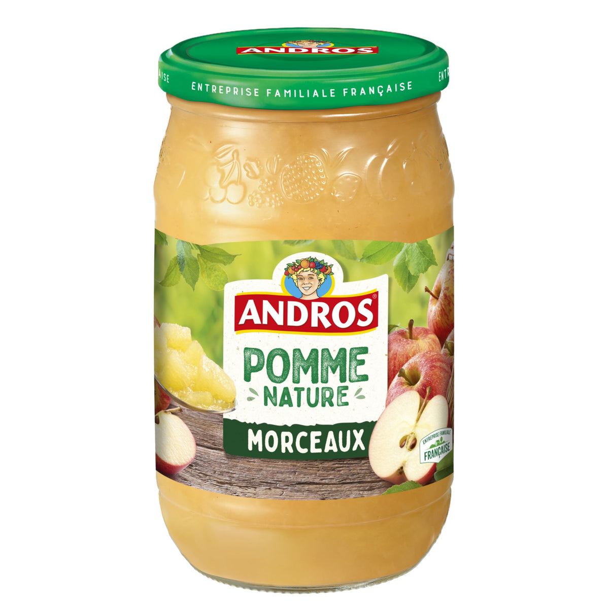 Compote Pomme Nature morceaux Andros 750g