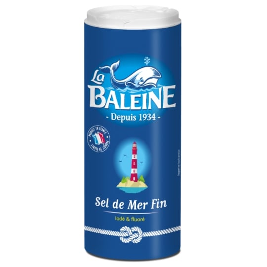 Sel de Mer Fin Iodé et Fluoré La Baleine 600g