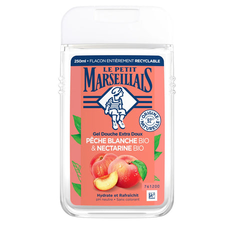 LE PETIT MARSEILLAIS Gel Douche Pêche Blanche et Nectarine Bio 250ml