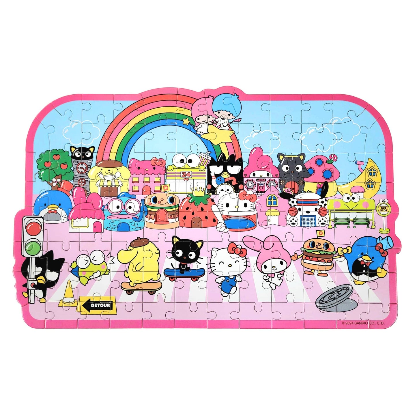 Puzzle Hello Kitty® et ses amis : une rue bordée de boutiques