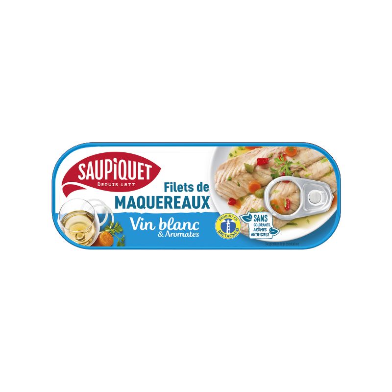 Filets de Maquereaux Vin Blanc et Aromates SAUPIQUET 176g