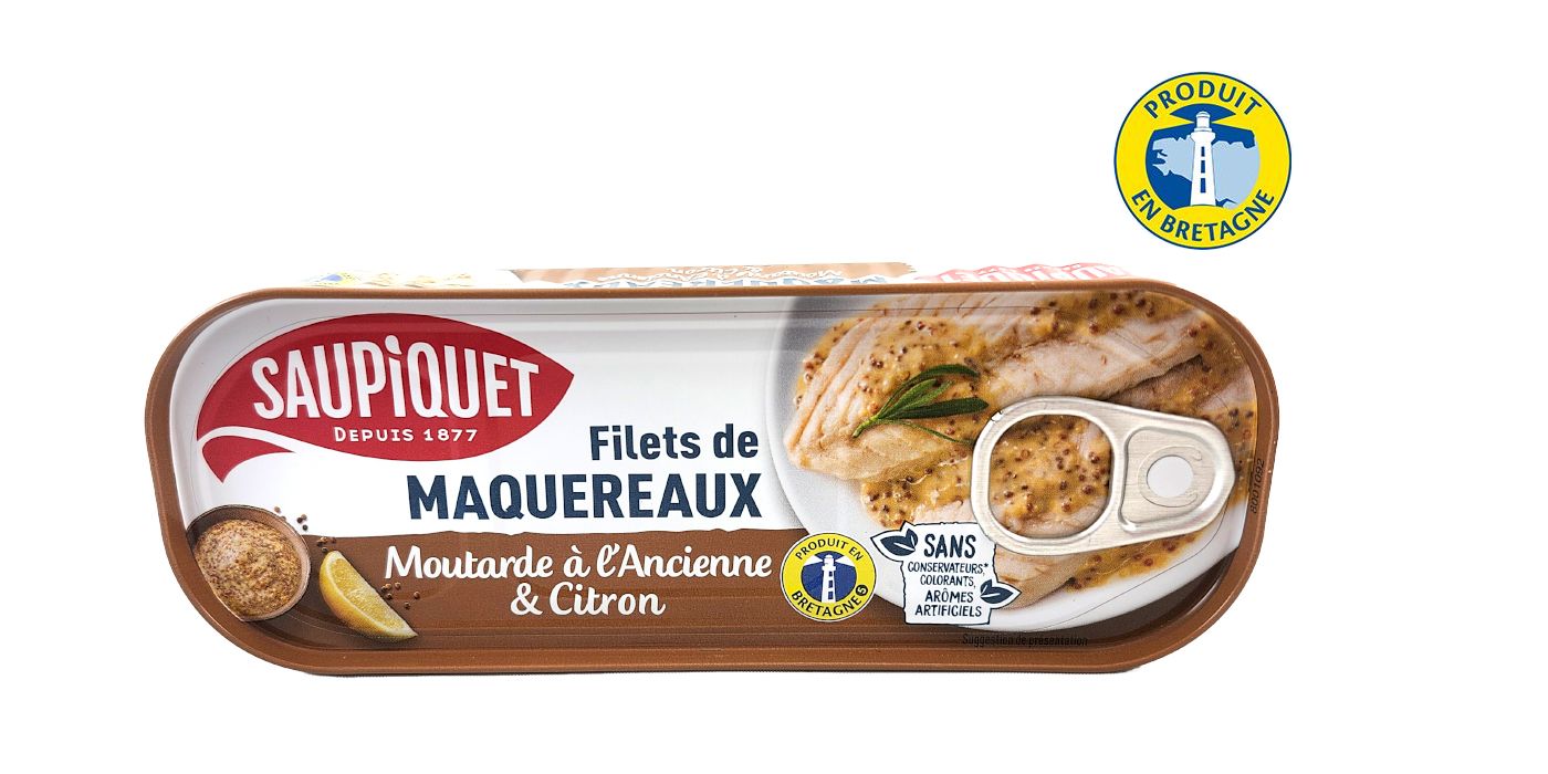 SAUPIQUET Filets de Maquereaux Moutarde à l'Ancienne et Citron 169g