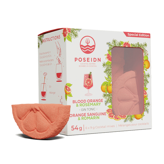 POSEIDN Bombes Cocktail Orange Sanguine et Romarin 6X9 g