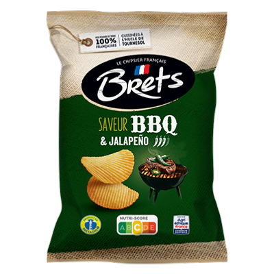 BRETS Chips Saveur BBQ et Jalapeno 125g