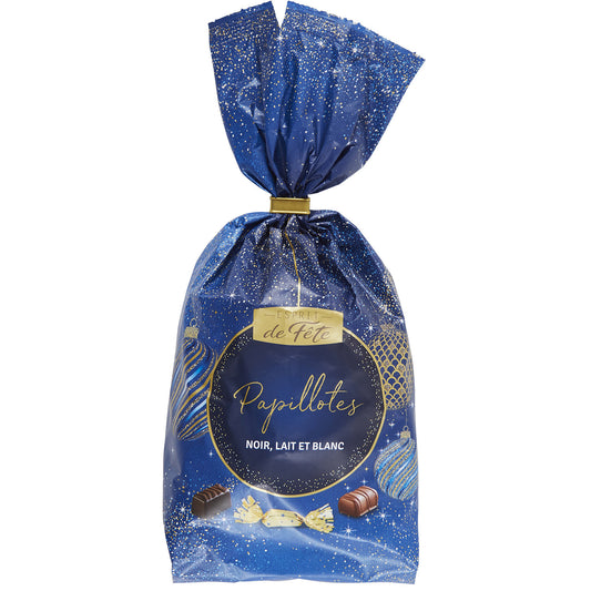 Papillotes Chocolat Noir, Lait et Blanc Esprit des Fêtes 350g