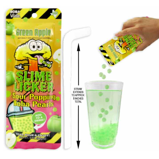 Slime Licker Sour Popping Bobba Pearls Pomme Verte Toxic Waste 84g