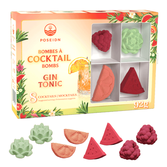 Coffret Gin Variété de 8 Bombes à Cocktail Poseidn (116g)