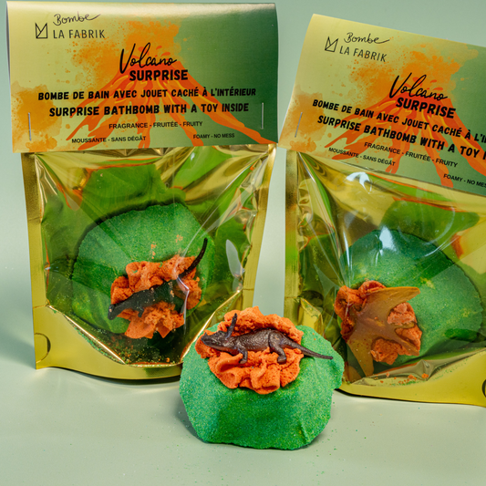 Bombe de bain surprise - Volcan (dinosaure)