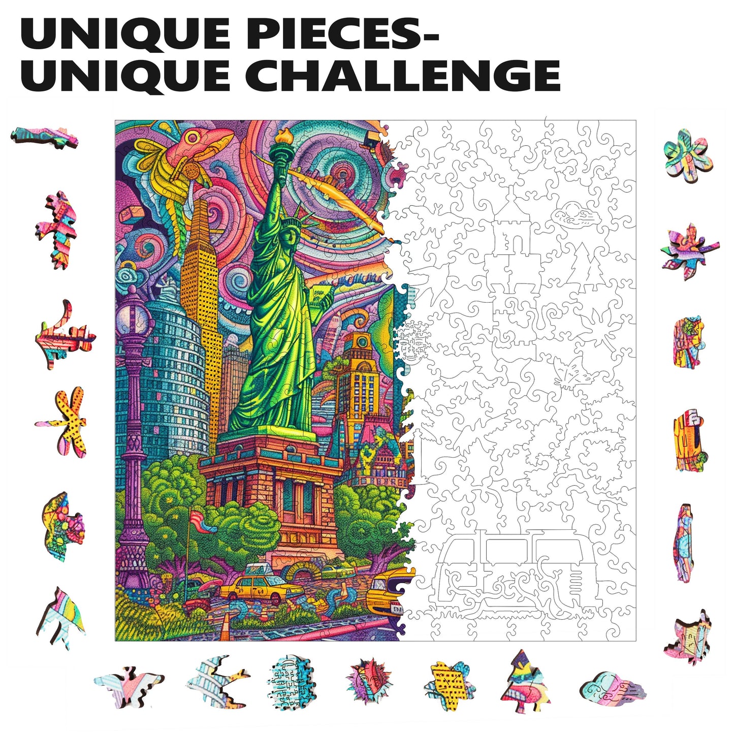 Puzzle en bois Mystic Manhattan, 300 pièces