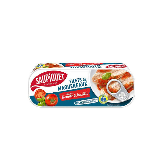 Filets de Maquereaux Sauce Tomate et Basilic Saupiquet 176g