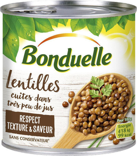 BONDUELLE Lentilles cuites dans le jus 310g