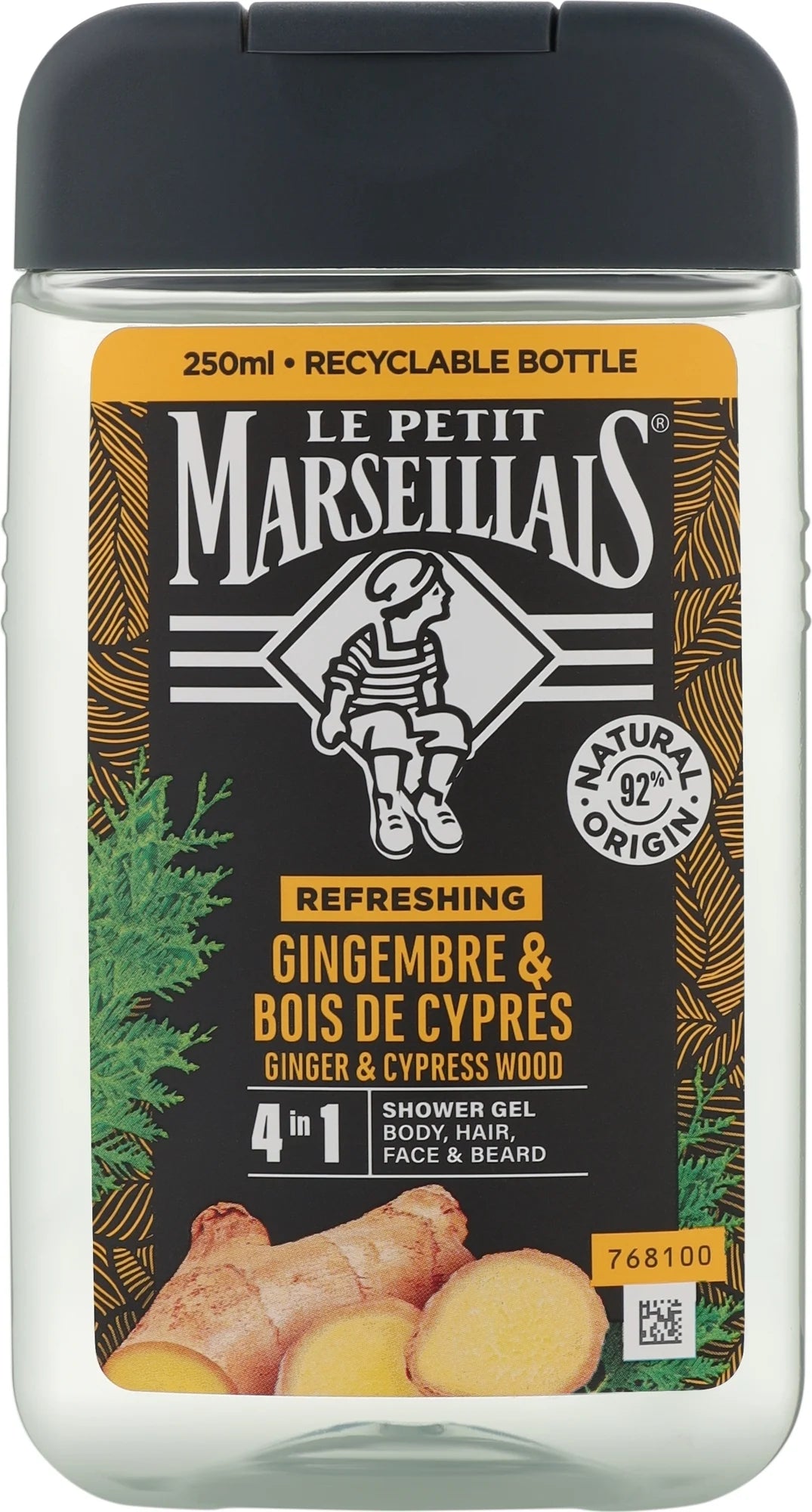 LE PETIT MARSEILLAIS Gel Douche Gingembre et Bois de Cyprès 250ml