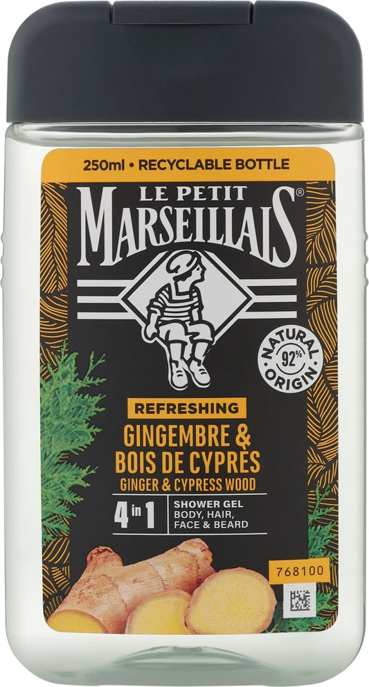 LE PETIT MARSEILLAIS Gel Douche Gingembre et Bois de Cyprès 250ml