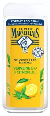 LE PETIT MARSEILLAIS Gel Douche et Bain Verveine Bio et Citron Bio 650ml